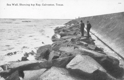 Postcard of Galveston, Texas, seawall
